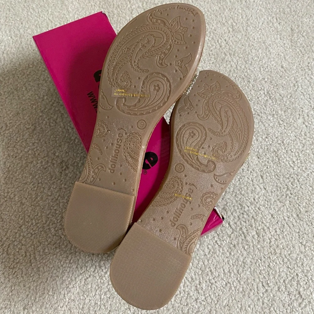 Dollhouse New Y2K 90’s Zarnina Rhinestone Glam Flat Sandals Women’s Size 9 NIB